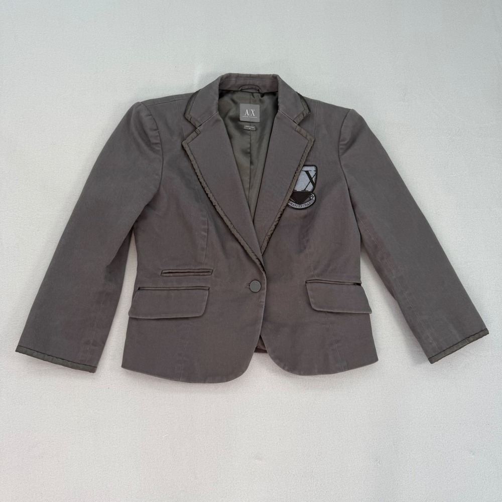 Y2K Armani Exchange Blazer Womens size 2 Grey Cotton